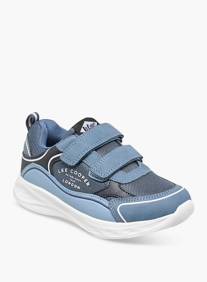 Lee Cooper Boys' Panelled Sneakers with Hook and Loop Closure