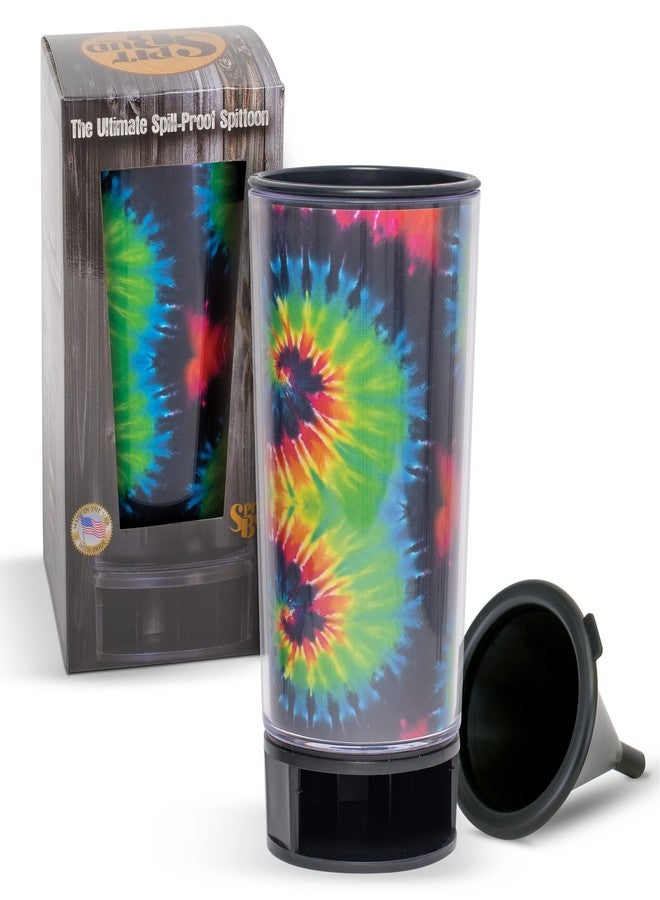 Spit Bud Tie Dye by Spit Bud - The Ultimate Spittoon for Chew - Portable Dip & Snuff Cup with Lid, Pop Tab, Spill-Proof Funnel, Can Cutter & Holder - Fit in Cup Holders - Holds 8oz - Made in USA - Image 1