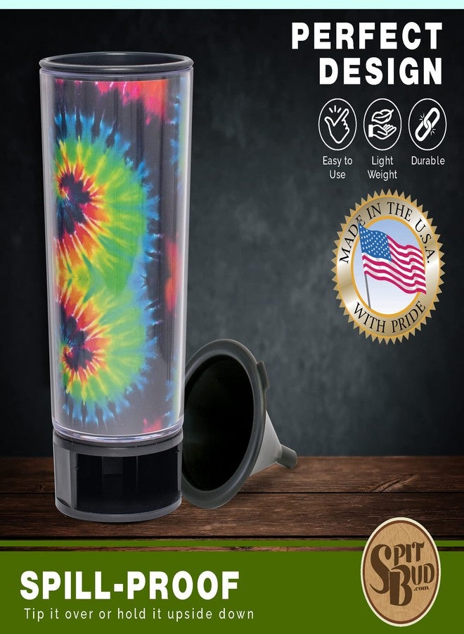 Spit Bud Tie Dye by Spit Bud - The Ultimate Spittoon for Chew - Portable Dip & Snuff Cup with Lid, Pop Tab, Spill-Proof Funnel, Can Cutter & Holder - Fit in Cup Holders - Holds 8oz - Made in USA - Image 5