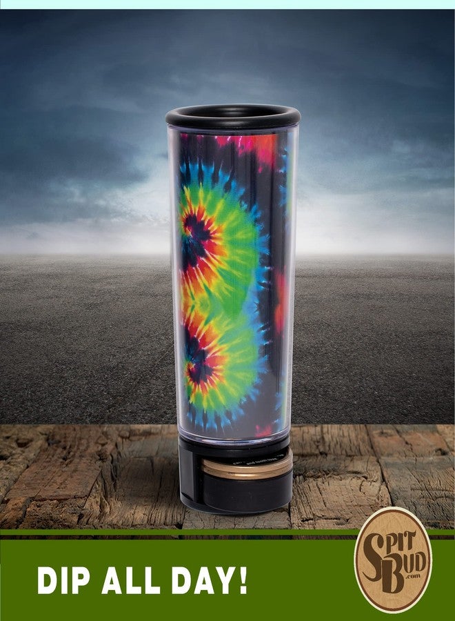 Spit Bud Tie Dye by Spit Bud - The Ultimate Spittoon for Chew - Portable Dip & Snuff Cup with Lid, Pop Tab, Spill-Proof Funnel, Can Cutter & Holder - Fit in Cup Holders - Holds 8oz - Made in USA - Image 3