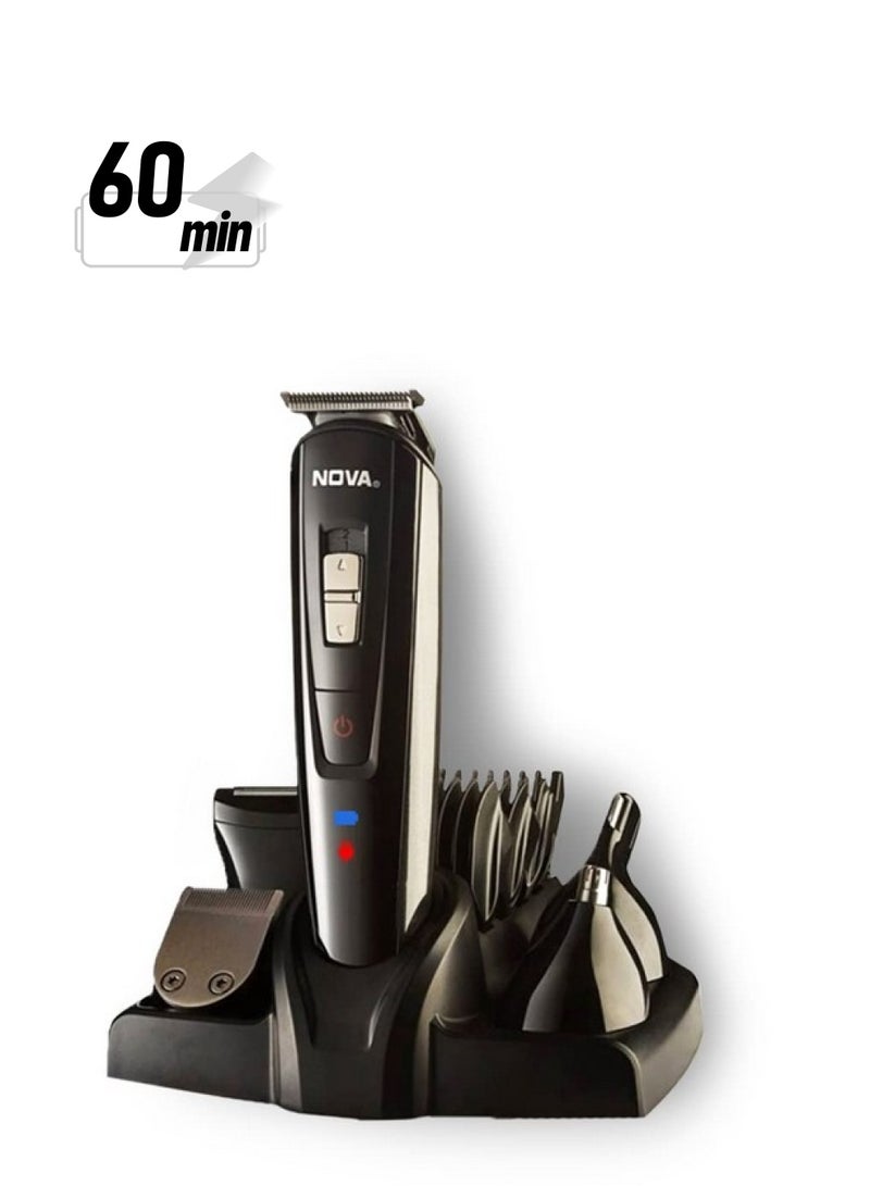 NOVA Ng 1151 All In One 100% Waterproof Corded N Cordless: 60 Minutes Runtime Grooming Kit For Men (Black) - Image 1