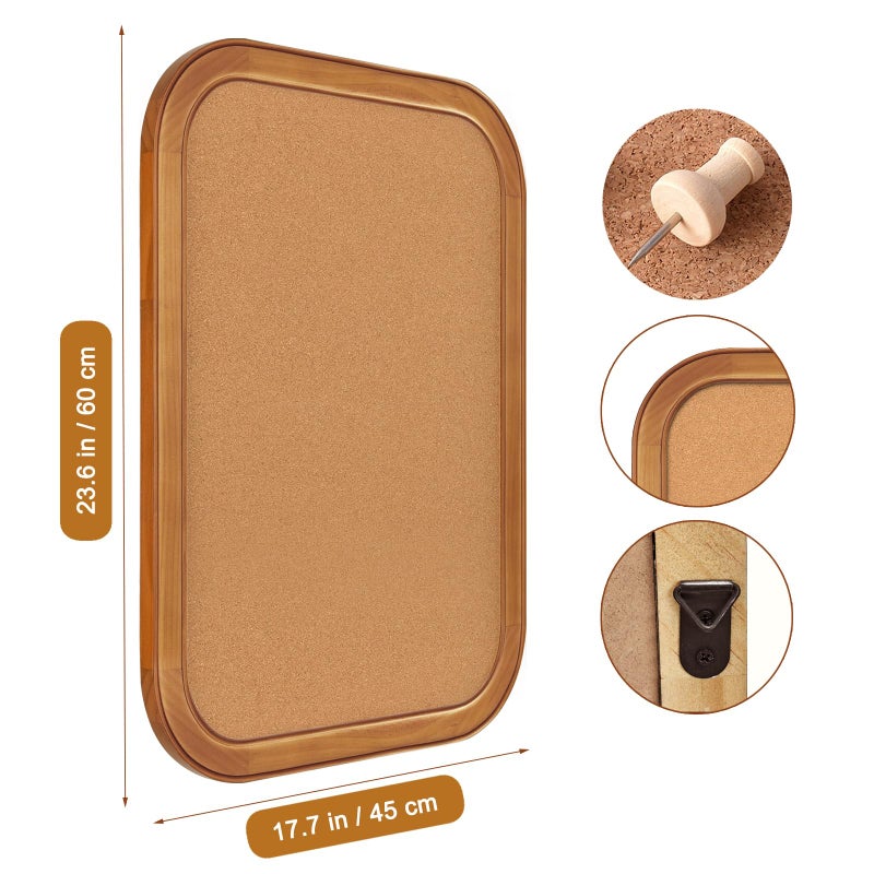 Aitakatta Cork Board for Walls, 23.6x17.7 inches Bulletin Board with Frame, Decorative Hanging Pin Board Vision Board Message Board for Office School Home Decor(4R,4560,1p) - Image 2