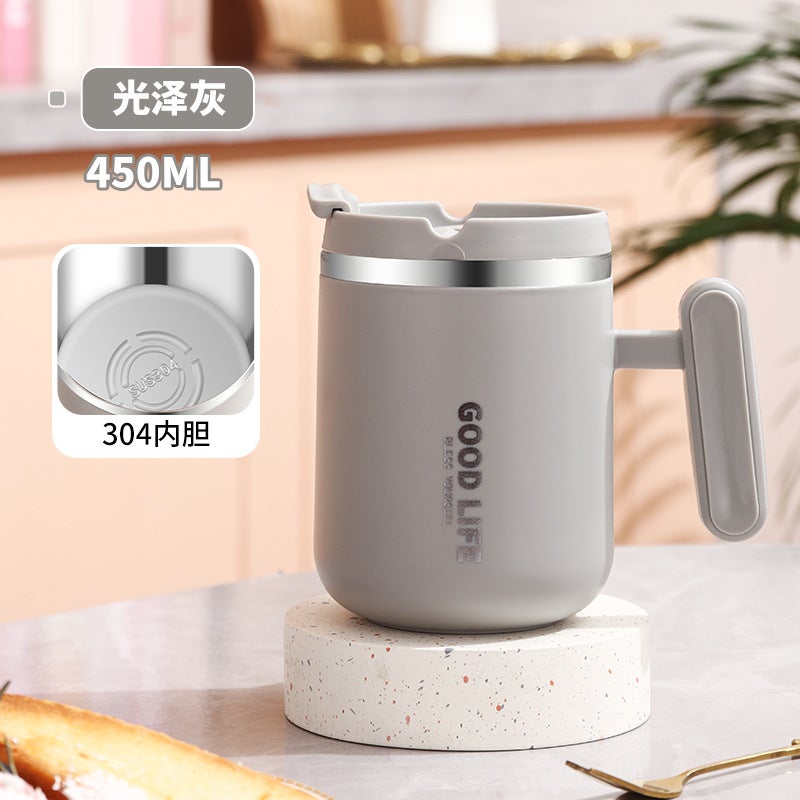 304 Stainless Steel Creative Coffee Mug Gloss Grey [450ml]]
