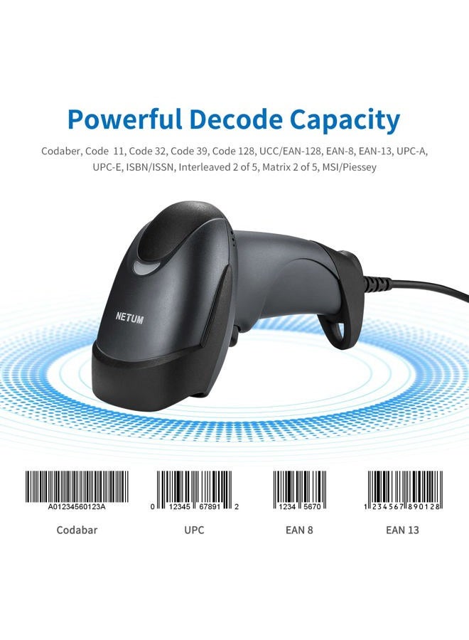 NETUM ® Handheld 1D Laser Barcode Scanner 32 Bit USB Wired Cable Reader A4 Bar Code Supermarket for POS System - NT-M1 - Image 4
