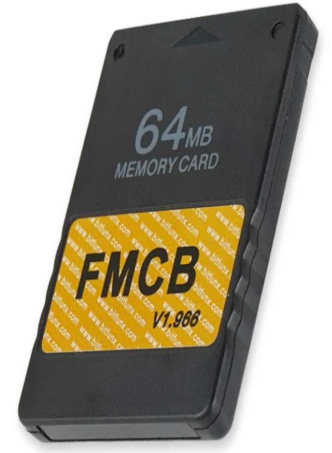 سكاي وين بطاقة ذاكرة FMCB Free McBoot لجهاز PS2 الإصدار 1.966، سعة 64 ميجابايت، توصيل وتشغيل - أسود - عبوة واحدة - Image 1