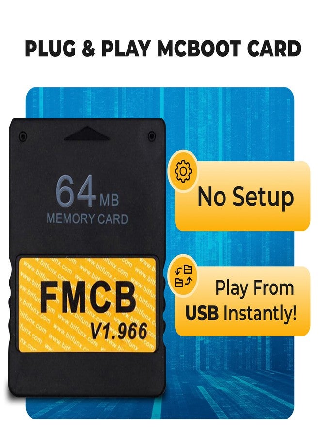 سكاي وين بطاقة ذاكرة FMCB Free McBoot لجهاز PS2 الإصدار 1.966، سعة 64 ميجابايت، توصيل وتشغيل - أسود - عبوة واحدة - Image 3