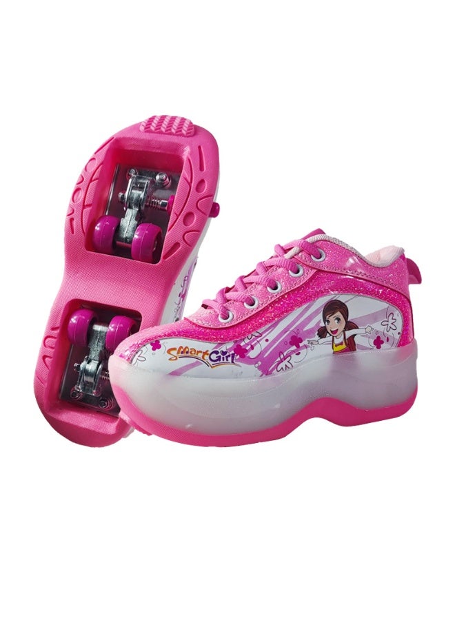 Loquat Kuromi Kids Roller Skates 4 Wheel Flashing Skate Shoes With Led Lights Usb Rechargeable Stylish u0026 Fun For Girls - Image 1