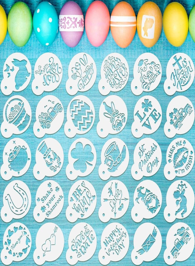Chinco 30 Pieces Cookie Stencils Cake Stencils Desserts Cookies Baking Stencil Cake Decoration Stencils for Kitchen Baking Painting Tools - Image 1