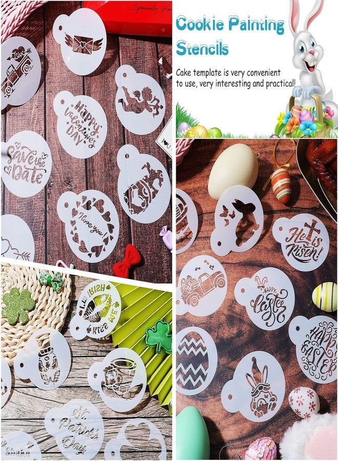 Chinco 30 Pieces Cookie Stencils Cake Stencils Desserts Cookies Baking Stencil Cake Decoration Stencils for Kitchen Baking Painting Tools - Image 5