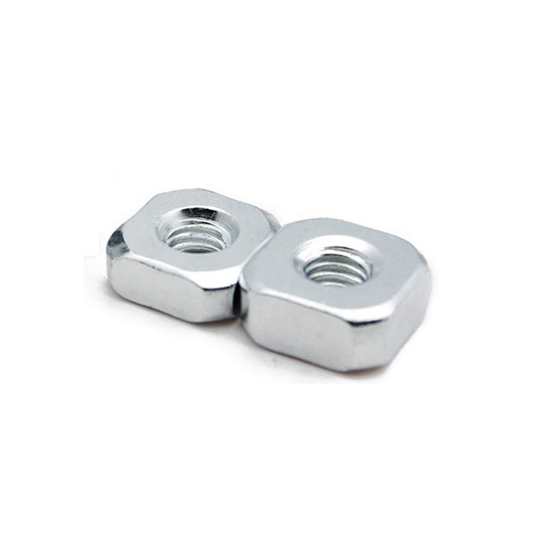 DGZ 100pcs M6 Square Nut, Metric Coarse Thread Nut,Zinc Plated, Silver Tone(Size: M6×10×5). - Image 2