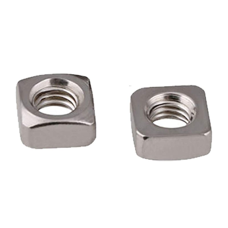 DGZ 100pcs M6 Square Nut, Metric Coarse Thread Nut,Zinc Plated, Silver Tone(Size: M6×10×5). - Image 1