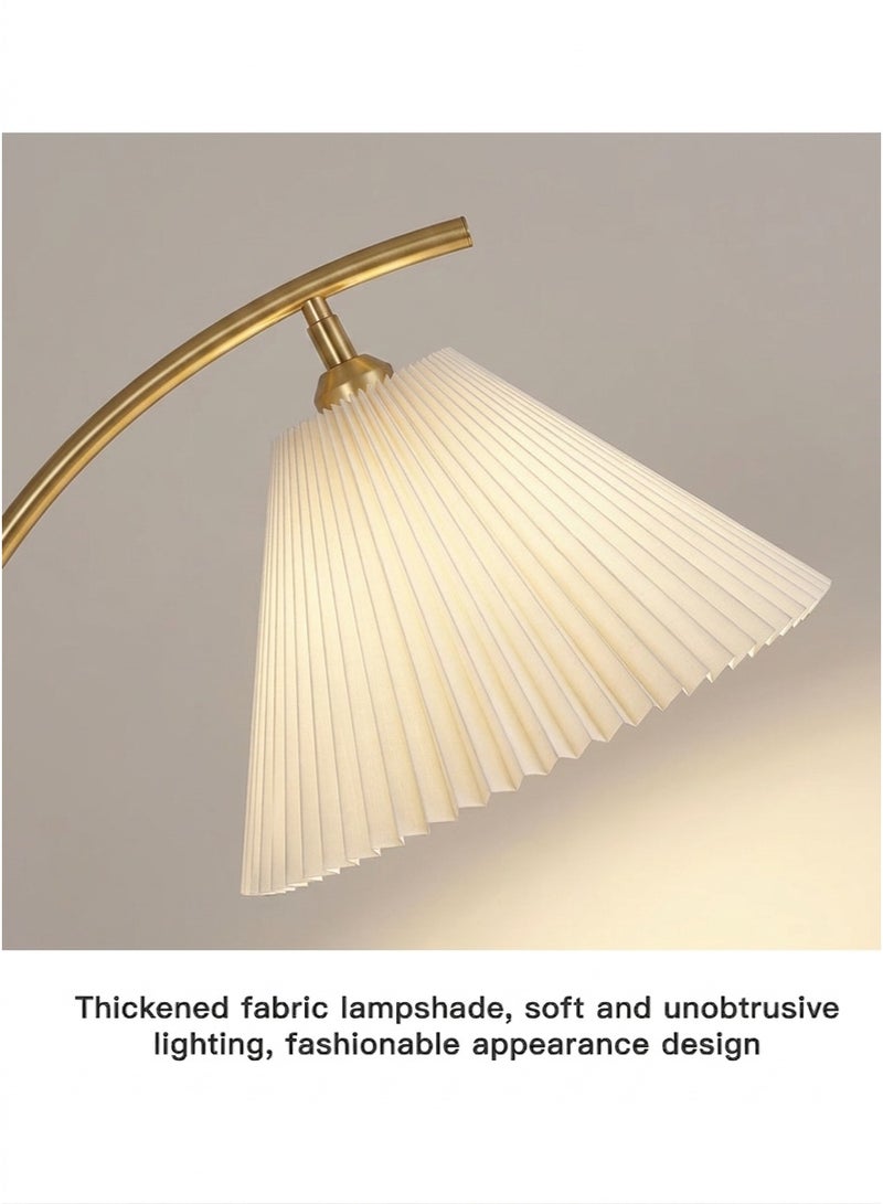 Glanfen 3 Colors Nordic Creative LED Floor Lamp Modern 12W Standing Lamp With Thickened Fabric Lampshade for Living Room Bedroom 26x26x165 cm Gold - Image 5