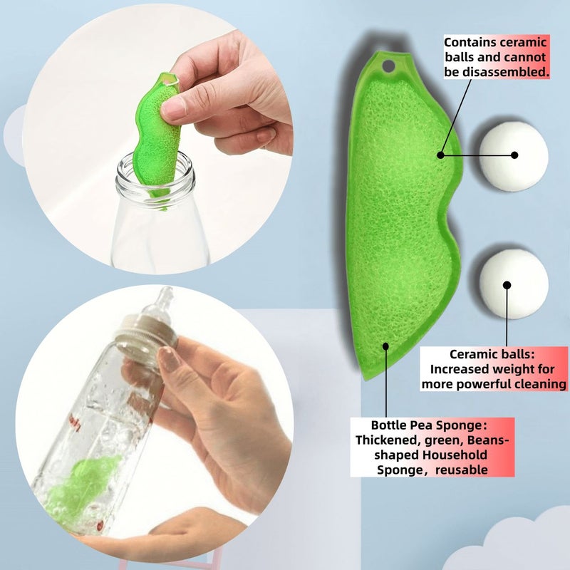 Green Pea Shape Bottle Brush 5pcs Reusable Cleaning Tool for Coffee Cups - Image 2
