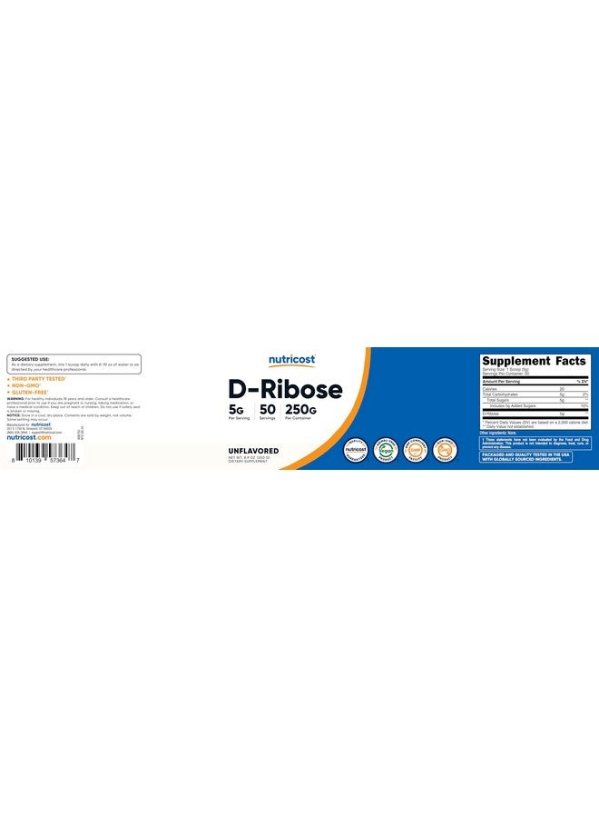 Nutricost D-Ribose Powder (250 Grams) - Image 5