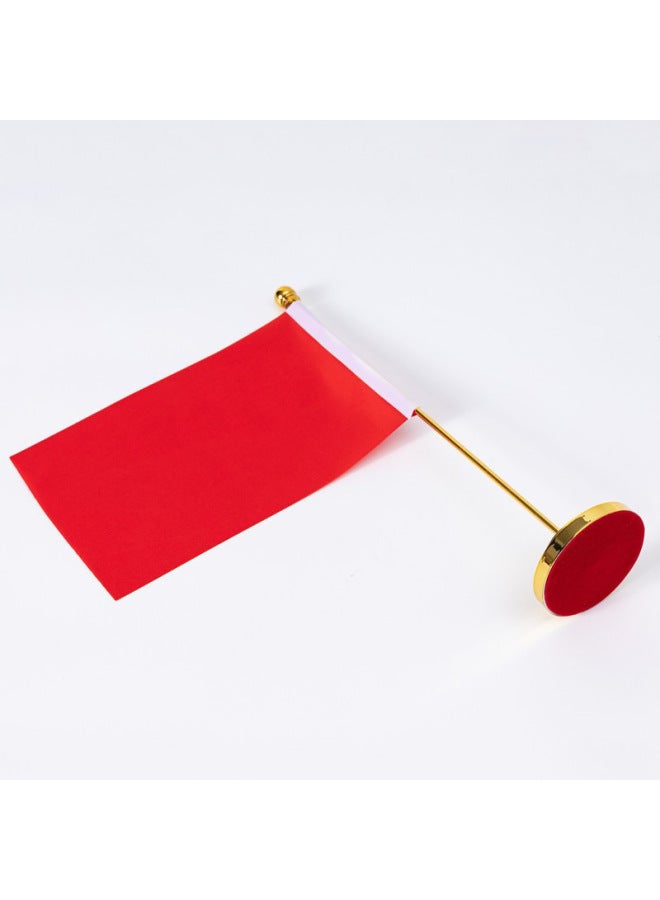 Crown Table Flag Flagpole Metal Single Rod Straight Rod Ornaments Desktop Flag Conference Room Flag Ornaments Flag Small Red Flag - Image 3