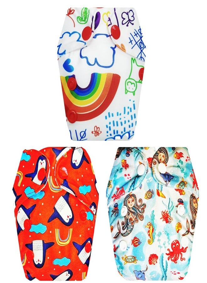 حفاضات قماشية فاخرة من دمبلدو للأطفال حديثي الولادة مع طبقة امتصاص مدمجة (عبوة من 3 قطع) | شعور بالجفاف والراحة | طبقة امتصاص من 6 طبقات | سريعة الجفاف | مثالية للأطفال الصغار | من 0 إلى 4 أشهر | للجنسين - Image 1