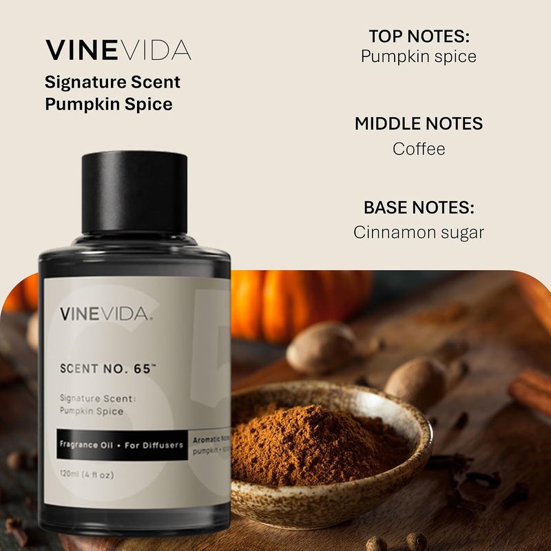 VINEVIDA Pumpkin Spice Fragrance Oil for Cold Air Diffusers - 4 Fl Oz - Fall Essential Oils, Diffuser Oil Refill & Air Freshener Room Spray - Image 2