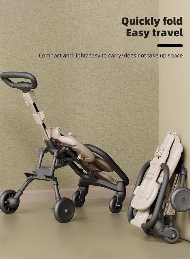 جورفنت عربة أطفال، عربة سفر خفيفة الوزن للأطفال الرضع، كابينة سفر قابلة للطي مع 4 عجلات وحزام كتف قابل للطي مدمج للأطفال الصغار من عمر 6 إلى 60 شهرًا، منظر طبيعي مرتفع - Image 3