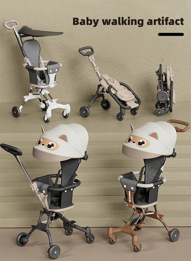 جورفنت عربة أطفال، عربة سفر خفيفة الوزن للأطفال الرضع، كابينة سفر قابلة للطي مع 4 عجلات وحزام كتف قابل للطي مدمج للأطفال الصغار من عمر 6 إلى 60 شهرًا، منظر طبيعي مرتفع - Image 4