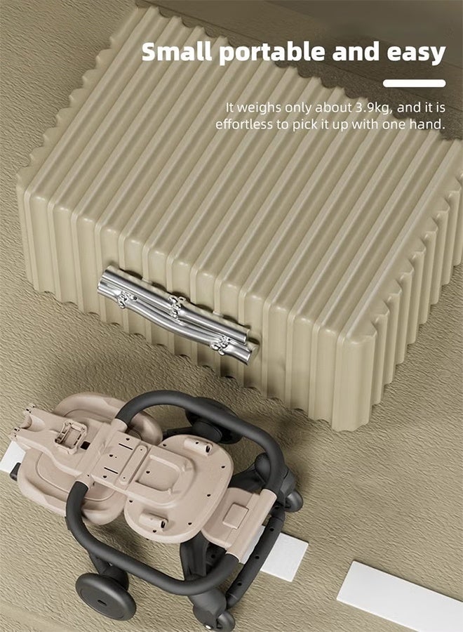 جورفنت عربة أطفال، عربة سفر خفيفة الوزن للأطفال الرضع، كابينة سفر قابلة للطي مع 4 عجلات وحزام كتف قابل للطي مدمج للأطفال الصغار من عمر 6 إلى 60 شهرًا، منظر طبيعي مرتفع - Image 5