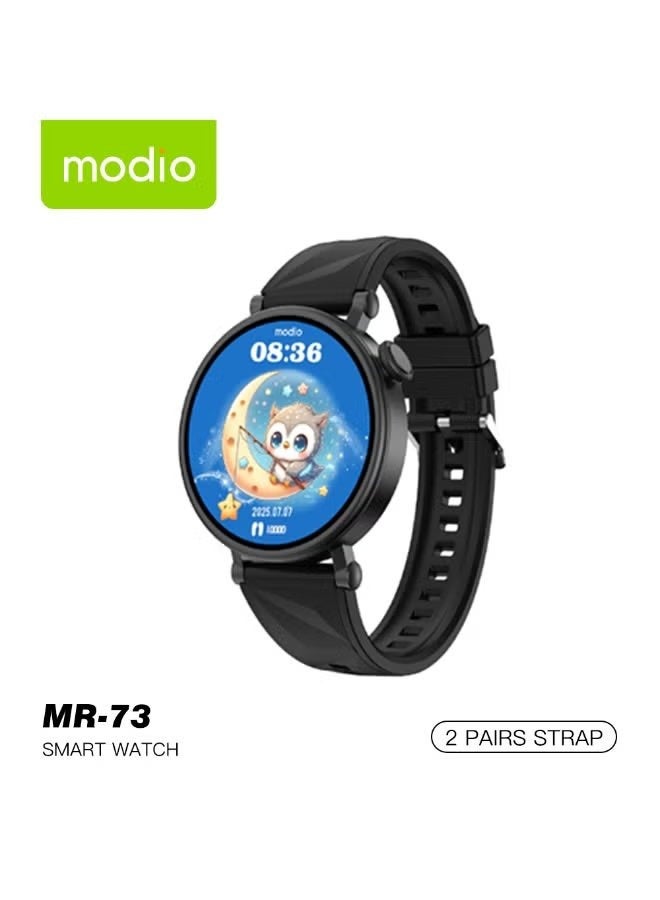 modio MR-73 Kids Smart Watch with Bluetooth Calling, Fun Built-in Games, Dual Adjustable Straps, HD Display, Fitness Tracker, Safe & Durable Design, Perfect for Children - Image 1
