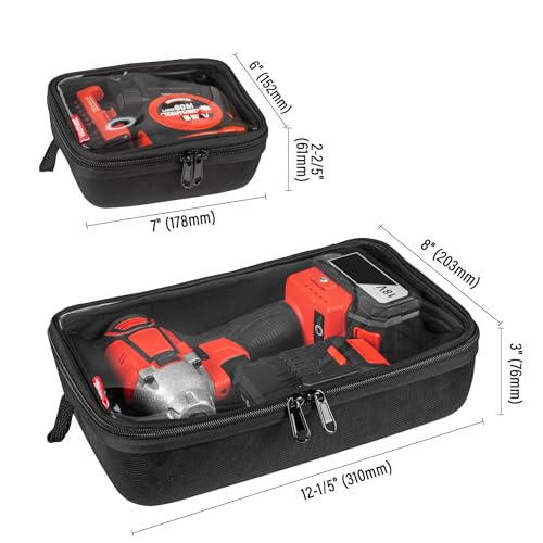 HAUTMEC 2Piece Hard Tool Case Organizer with Clear Window 1680D EVA WaterResistant Tool Bag Double Zipper Utility Pouches for Tools Accessories HT0403 - Image 3