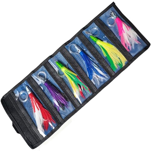 KMUCUTIE Set of 6 pcs 7 inch trolling Lure Marlin Tuna Dolphin Shark Big Game deep sea Fishing Lures Included Mesh Bag 7 INCH - Image 1