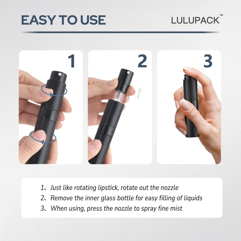 Lulupack Travel Perfume Bottle Refillable - Cologne Spray Atomizer Mini - Small Travel Size Empty Sprayer for Refill Sample Container - Portable Fragrance Decant Dispenser for Women Men 8ml 6PCS Brown - Image 5