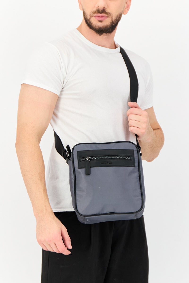 CERRUTI 1881 Men Solid Cross Body Bag, Grey  - Image 2