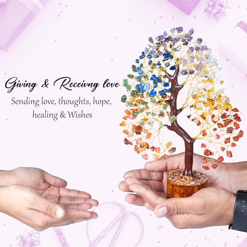 HindCraft Seven Chakra Tree of Life | Decorative Artificial Crystal Tree for Home & Office | Feng Shui Prosperity Tree for Living Room & Hall | Gift for Men & Women – Housewarming & Anniversary - Image 3