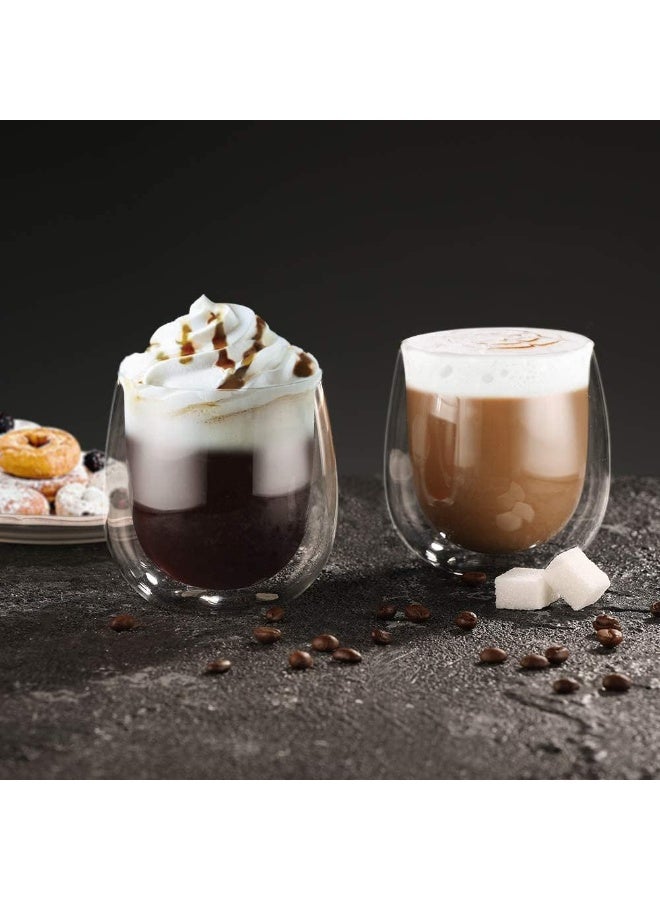 كن واحدًا 6pc 250ML مزدوجة الجدران أكواب القهوة الزجاجية معزولة طبقة أكواب القهوة - Image 5