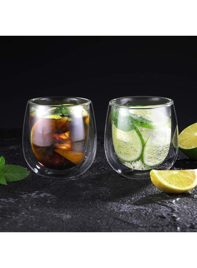 كن واحدًا 6pc 250ML مزدوجة الجدران أكواب القهوة الزجاجية معزولة طبقة أكواب القهوة - Image 4