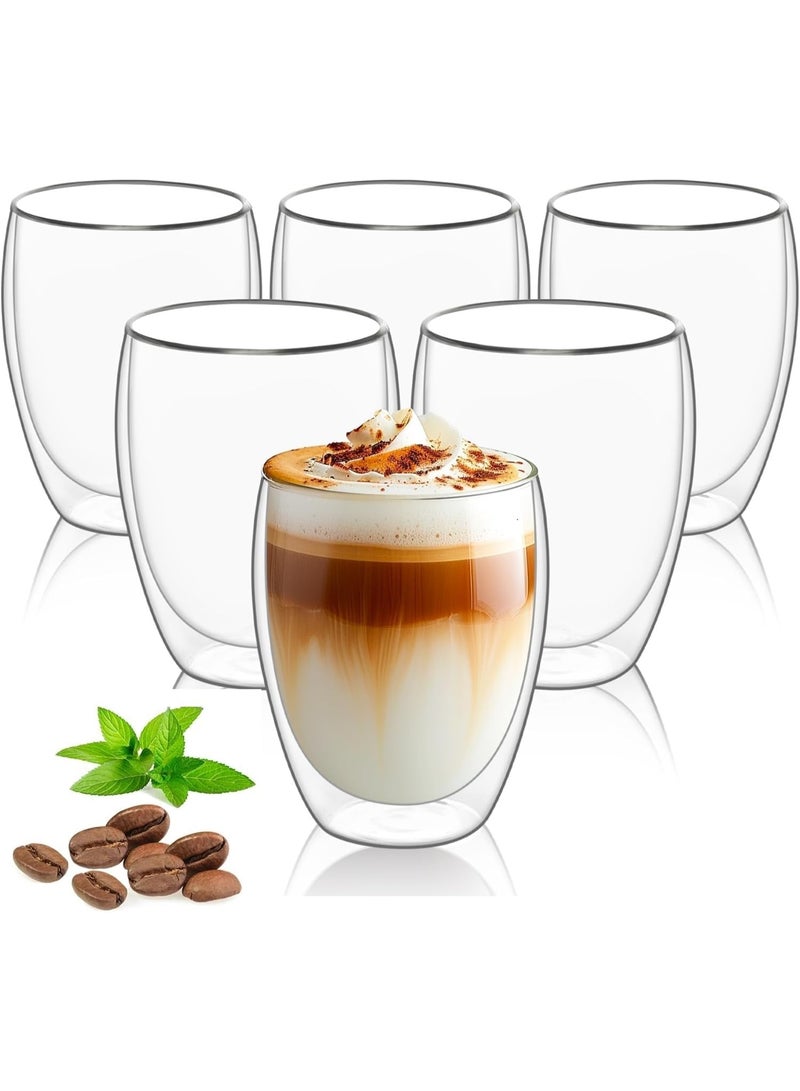 كن واحدًا 6pc 250ML مزدوجة الجدران أكواب القهوة الزجاجية معزولة طبقة أكواب القهوة - Image 1