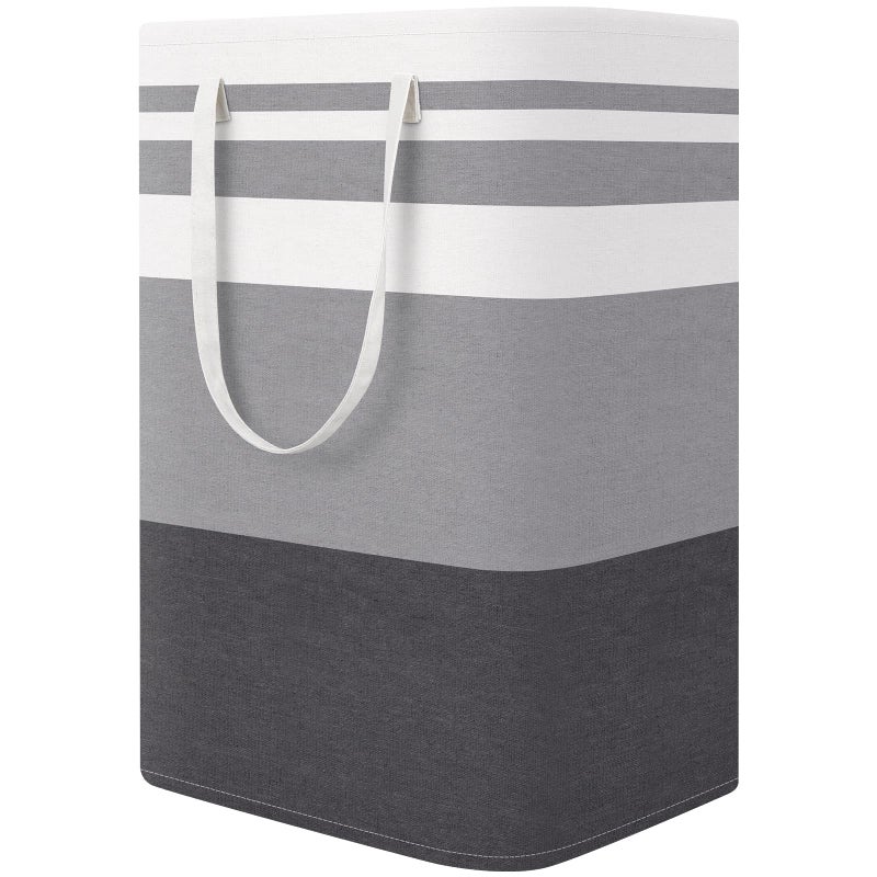 StorageRight Large Collapsible Laundry Basket Hamper with Easy Carry Handlesï¼ŒFreestanding Clothes Hampers for Laundry, Bedroom, Dorm, Towels, Toys, 75L, Gradient Grey - Image 1