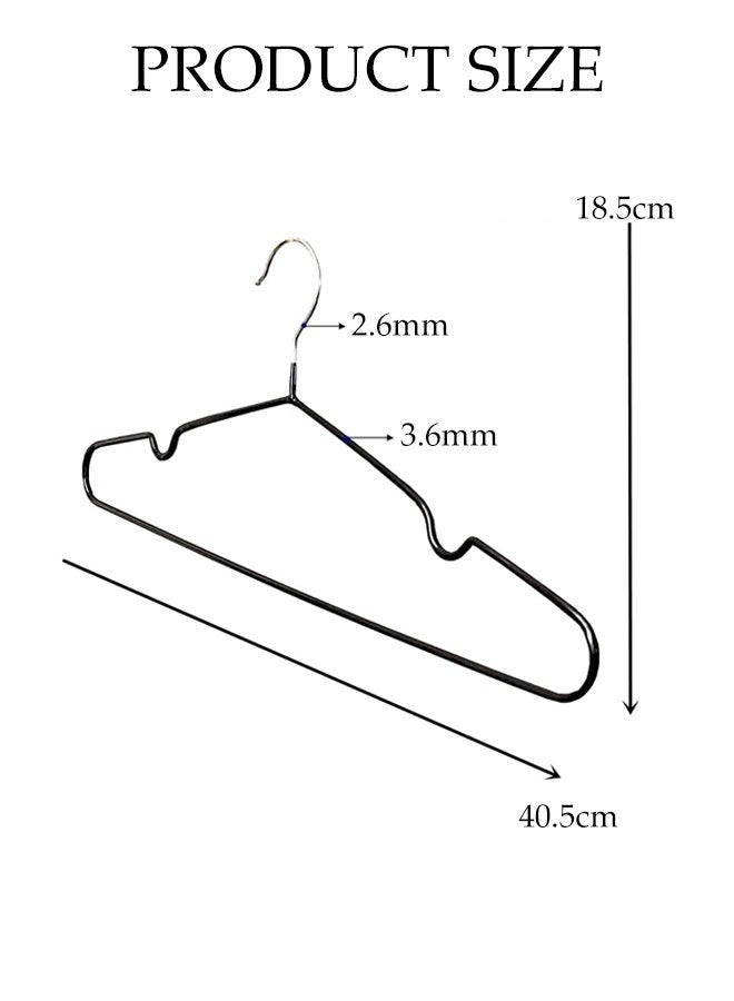 DUNISO 50 Pack Wire Hangers,Heavy Duty Metal Hangers,Coat Hangers with Non-Slip Grooves,Waterproof and Anti Slip,Strong and Durable,Space Saving,for Hanging Coats,Suits,Jackets, Shirt,40cm - Image 2