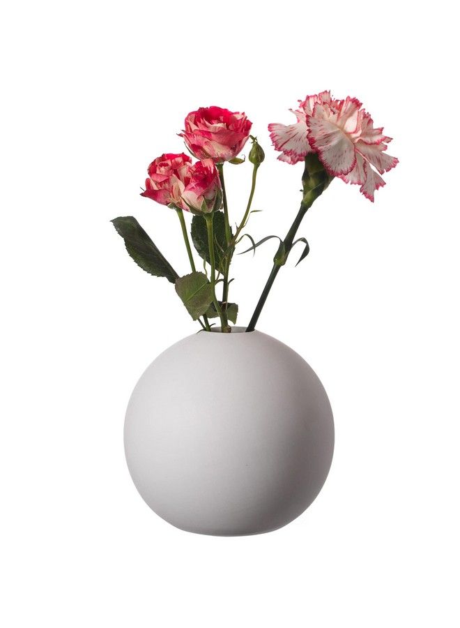 Uniquewise Contemporary White Ceramic Unique Circle Shaped Table Vase Flower Holder (Qi004370.Pl) - Image 1