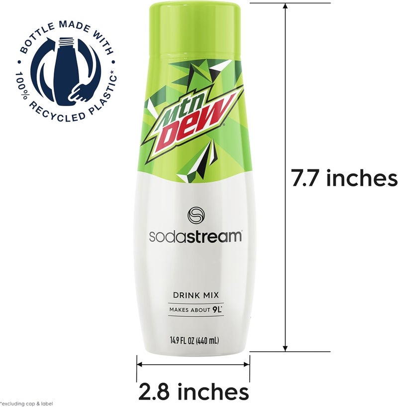 SodaStream Mountain Dew Soda Drink Mix - 4 Pack of 14.9 Fl Oz Bottles, Makes 9.5 Gallons of Fizzy Mountain Dew - Image 5