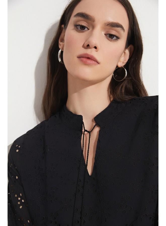 جون فستان قصير بكشكش وفتحات - Image 4