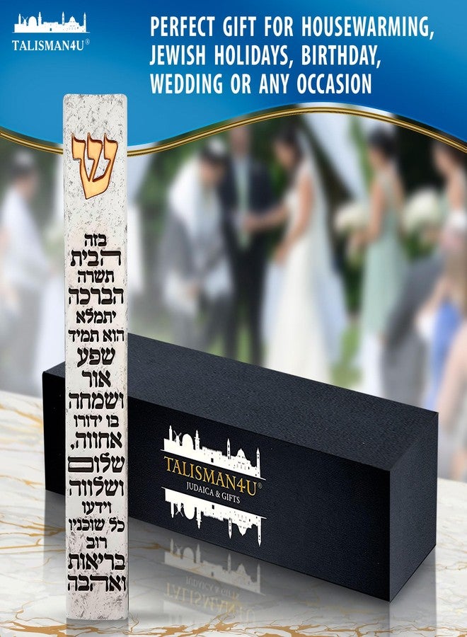 TALISMAN4U Modern Marble MEZUZAH CASE with Scroll for Door Hebrew Home Blessing Self-Stick Waterproof Jewish Protection Mezuza Israel Judaica Gift 5 Inch (Gold Shin) - Image 5