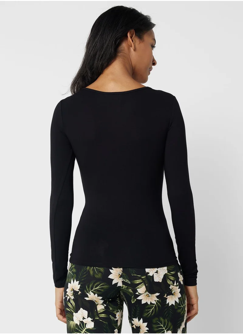 hunkemoller Lace Detail Pyjama Top