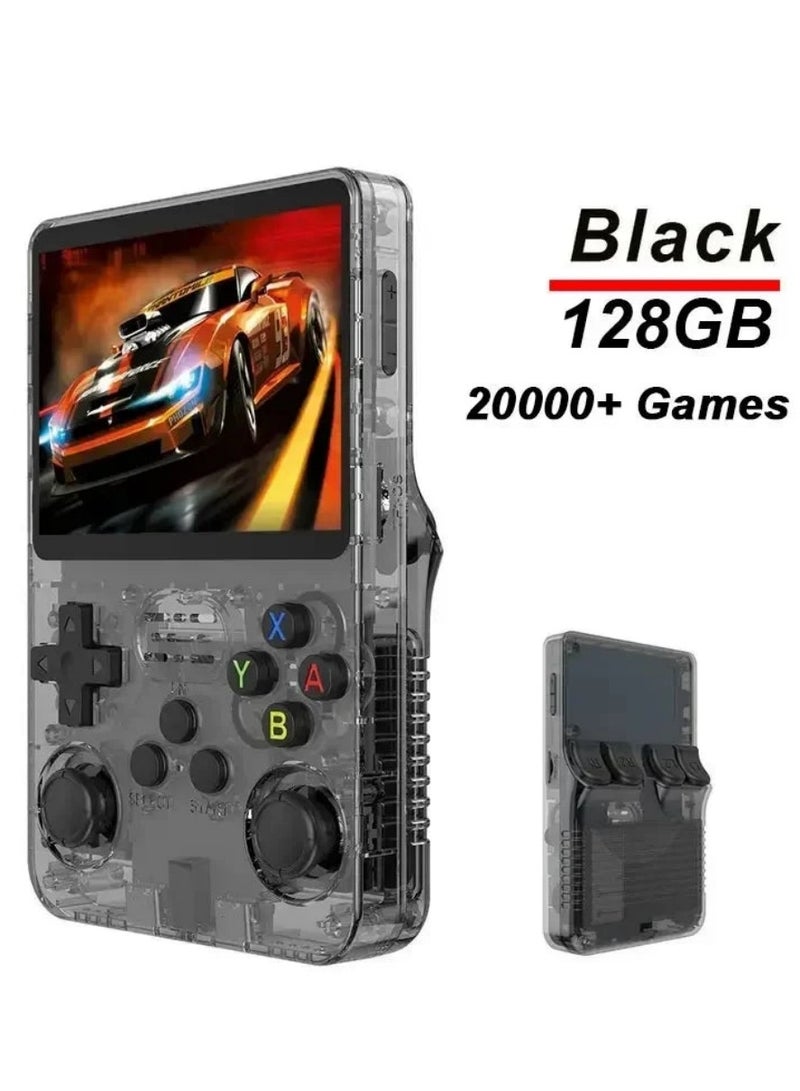R36S Handheld Retro Gaming Console Linux System with 128G TF Card, Preloaded with 15000+ Games, Retro Video Game Console 3.5-inch IPS Screen (Black 128G) - Image 2