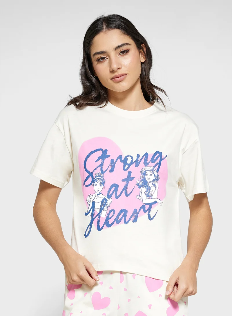 Disney Princess Graphic T-Shirt & Pyjama Set