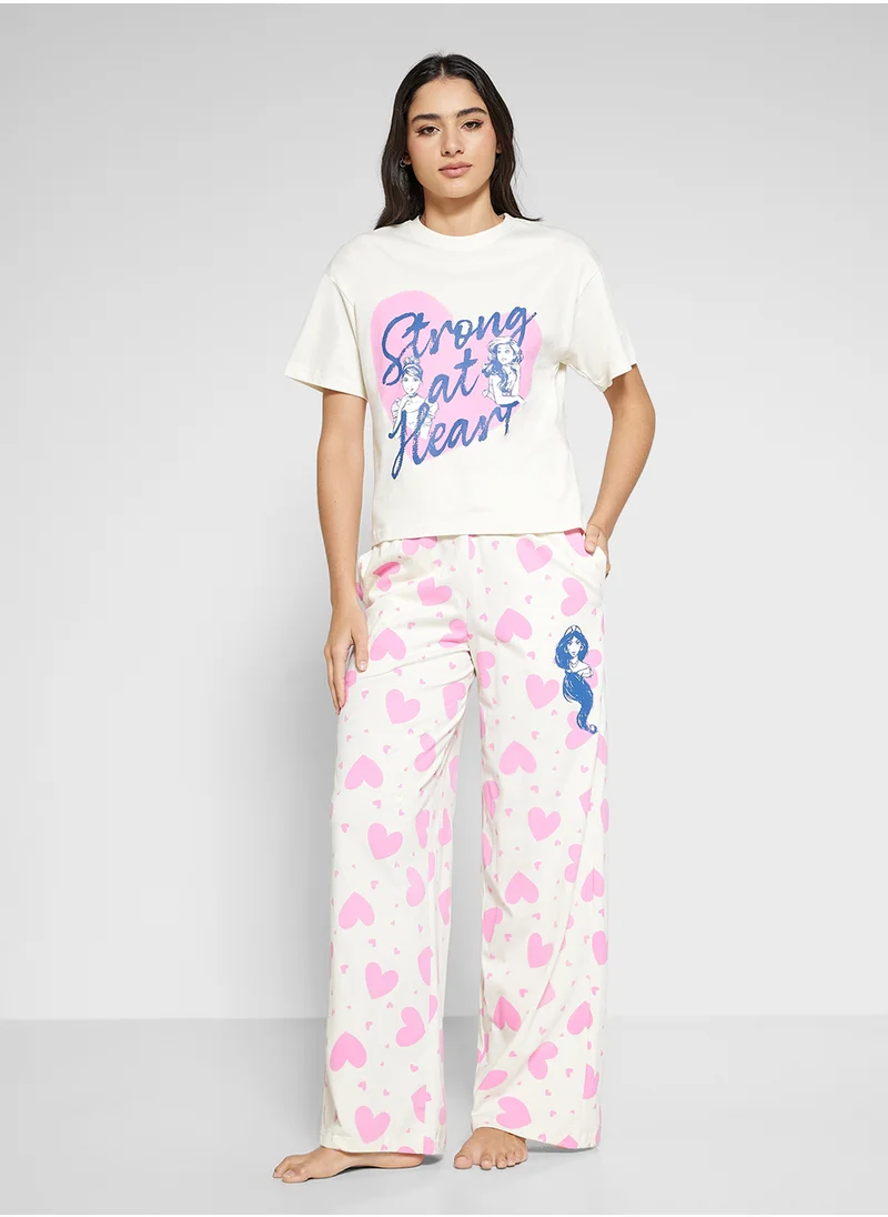 Disney Princess Graphic T-Shirt & Pyjama Set