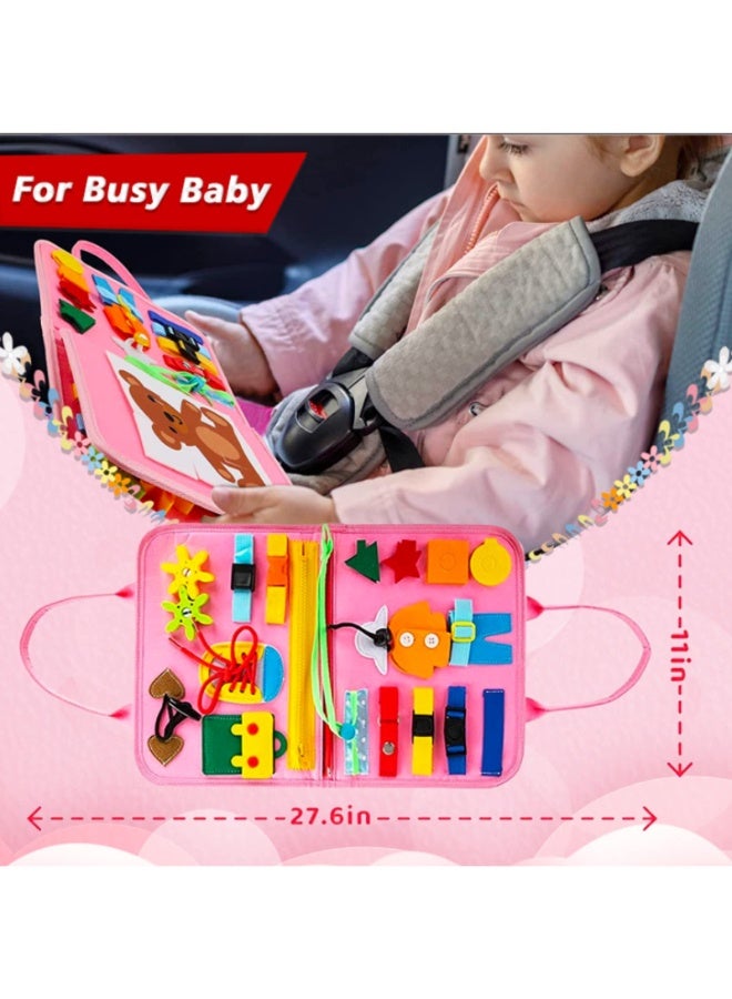 TOY GARDEN Busy Board Montessori Toy for 1-4 Year Olds Educational Sensory Activity Board for Fine Motor Skills Travel Toys for Plane and Car Ideal Gift for Boys and Girls High Quality Learning Activity Set - Image 5