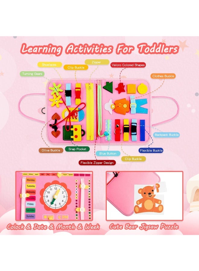 TOY GARDEN Busy Board Montessori Toy for 1-4 Year Olds Educational Sensory Activity Board for Fine Motor Skills Travel Toys for Plane and Car Ideal Gift for Boys and Girls High Quality Learning Activity Set - Image 4