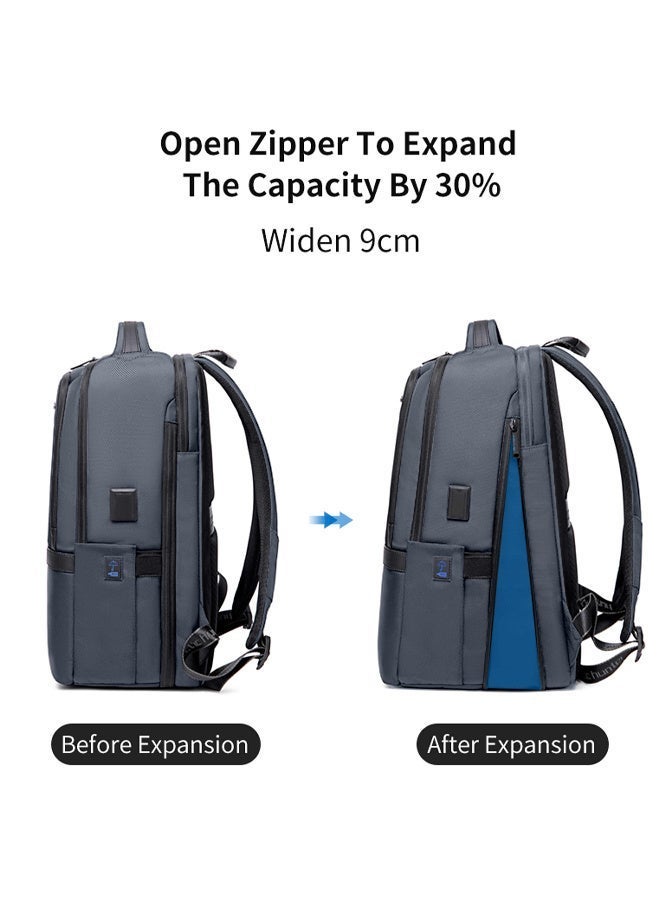 ARCTIC HUNTER Expandable Laptop Backpack Water Repellent School Office Travel Day Pack with Built in USB port, B00490, Grey - Image 4