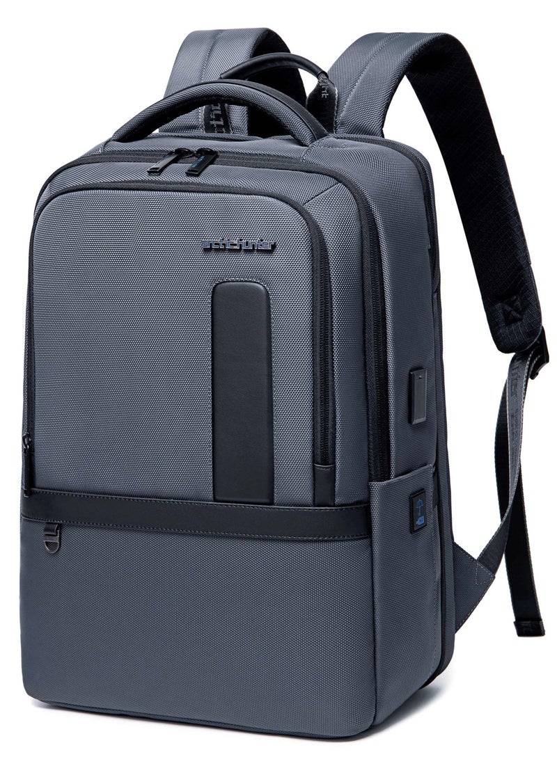 ARCTIC HUNTER Expandable Laptop Backpack Water Repellent School Office Travel Day Pack with Built in USB port, B00490, Grey - Image 1