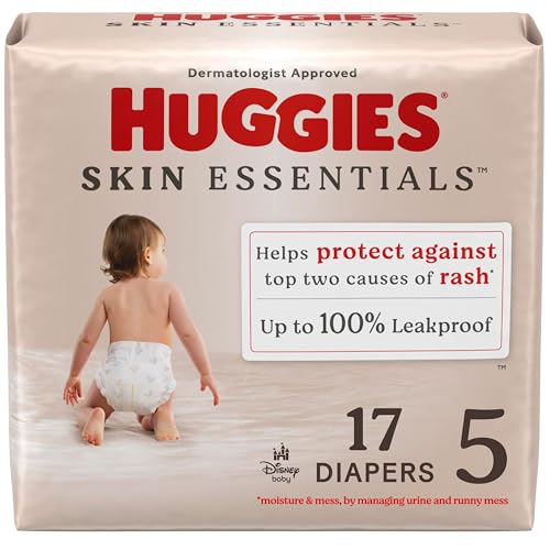 Huggies Size 5 Diapers Skin Essentials Baby Diapers Size 5 27 lbs 17 Count Packaging May Vary - Image 1