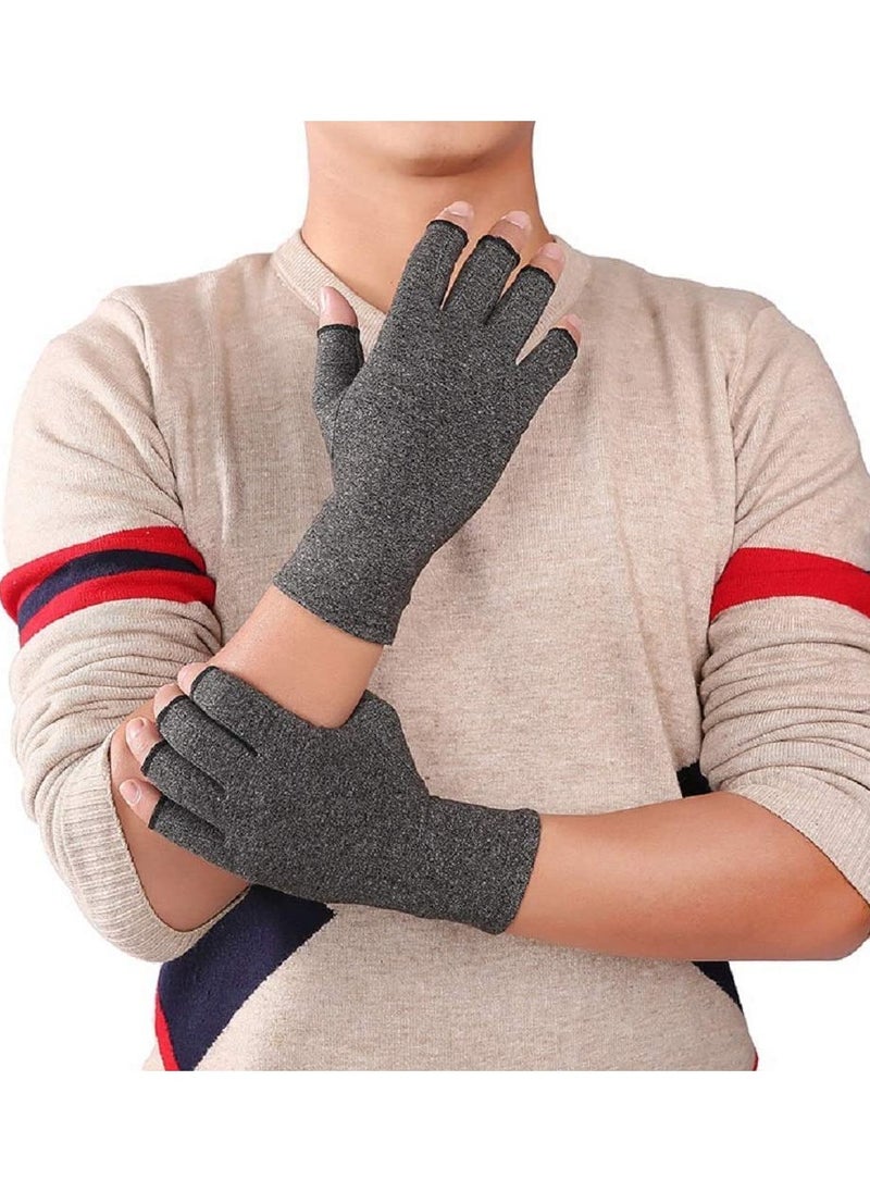 1 Pair Rheumatoid Arthritis Gloves Fingerless Compression Gloves for Pain Relief M
