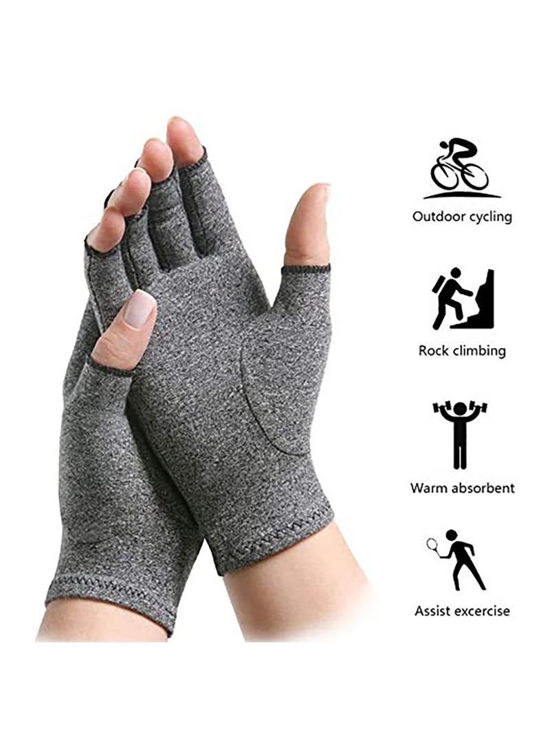 1 Pair Rheumatoid Arthritis Gloves Fingerless Compression Gloves for Pain Relief M